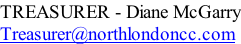 TREASURER - Diane McGarry Treasurer@northlondoncc.com